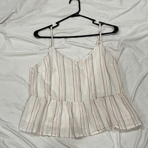 Lush White and Red Striped Camisole